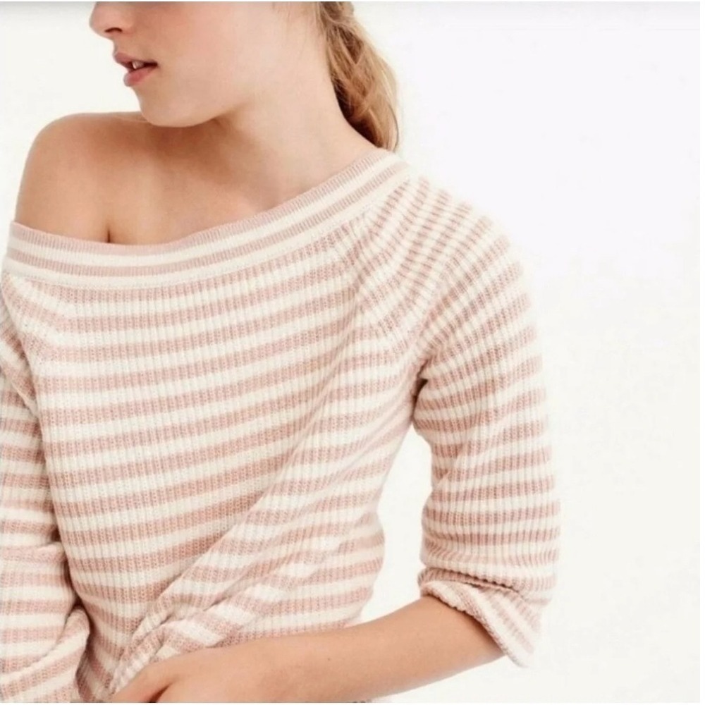 J.Crew Relaxed Boatneck Knit Stripe Sweater Womens XS